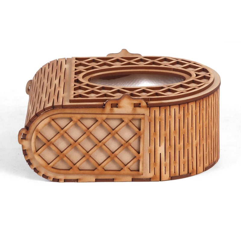 HIOLTY Wooden Attractive Tissue Holder | Desk Tissue Box Holder | Handcrafted Wooden Tissue Holder | Beautiful Design Tissue Box (276) - Image 1