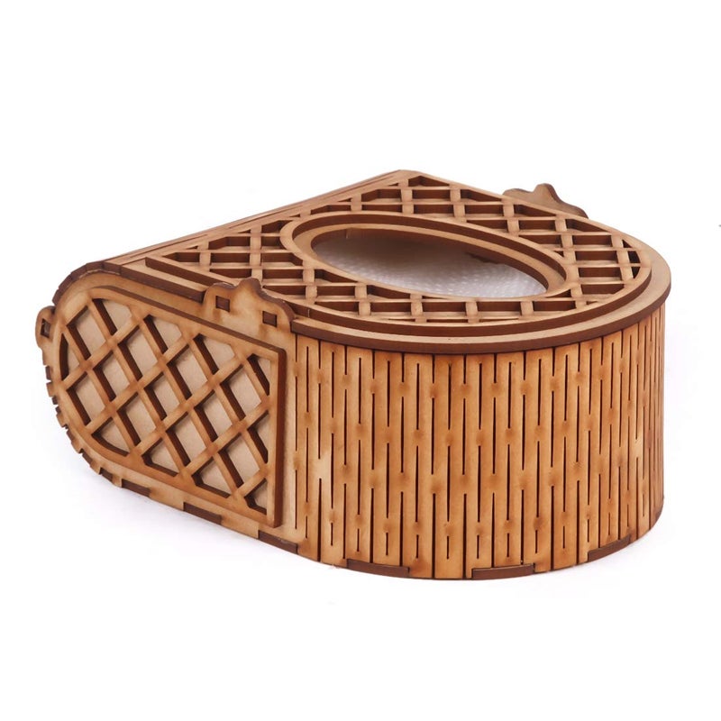 HIOLTY Wooden Attractive Tissue Holder | Desk Tissue Box Holder | Handcrafted Wooden Tissue Holder | Beautiful Design Tissue Box (276) - Image 4