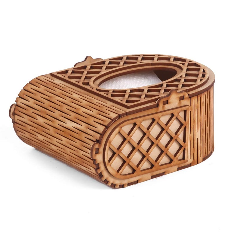HIOLTY Wooden Attractive Tissue Holder | Desk Tissue Box Holder | Handcrafted Wooden Tissue Holder | Beautiful Design Tissue Box (276) - Image 3