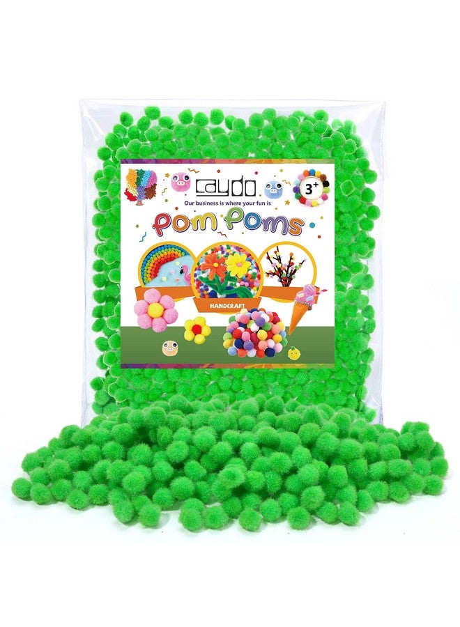 Caydo 1Cm Green Pom Poms 500 Pieces Craft Pom Poms Balls For Kids Creative Arts And Crafts School Project Supplies Craft Decorations - Image 1
