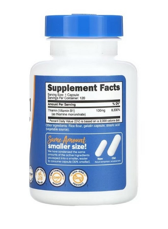 Nutricost Vitamin B1 100 Mg 120 Capsules - Image 2