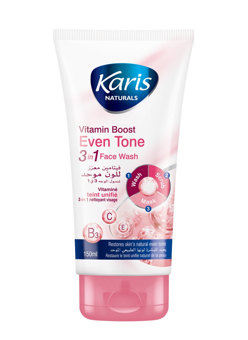 KARIS Naturals Vitamin Boost Even Tone 3 in 1 Face Wash 150 ml 