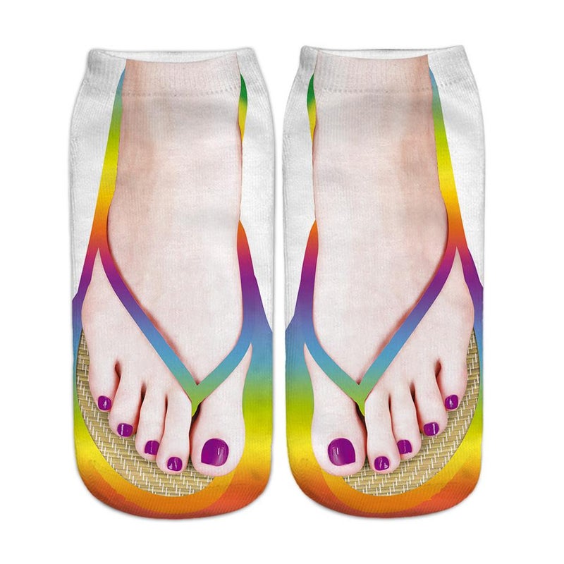 3D printed socks, flip-flops, socks, AliExpress factory direct sales, nail socks, TikTok popular style - Image 3