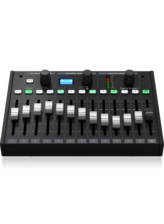 behringer P24 StageConnect Personal Monitor Mixer with 13 Stereo Channels and 60-mm Faders - Image 1