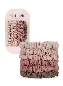 Kitsch Kitsch Satin Hair Scrunchies for Women, Softer Than Silk Scrunchies for Hair, Satin Scrunchies for Girls, Satin Hair Ties for Women, Silk Hair Ties No Damage, Silk Ponytail Holders, 6pcs Terracotta  - Image 1