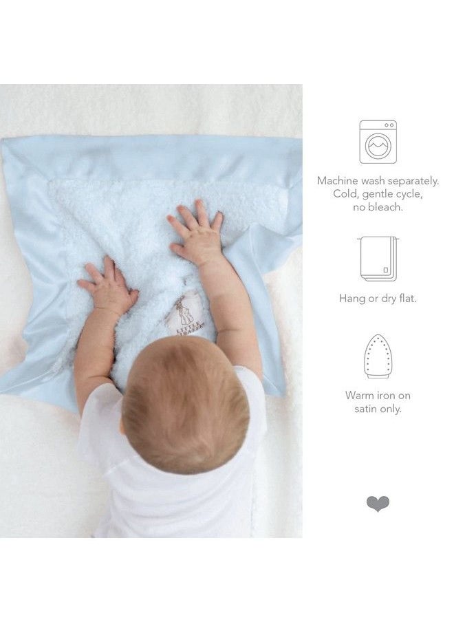 Little Giraffe Baby Blanket Blanky Soft Blanket With Satin Trim Baby Stroller Blanket Newborn Baby Essentials & Baby Gifts 14X14" White  - Image 3