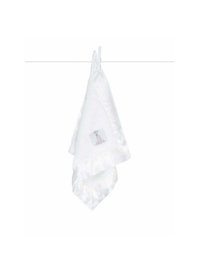 Little Giraffe Baby Blanket Blanky Soft Blanket With Satin Trim Baby Stroller Blanket Newborn Baby Essentials & Baby Gifts 14X14" White  - Image 1