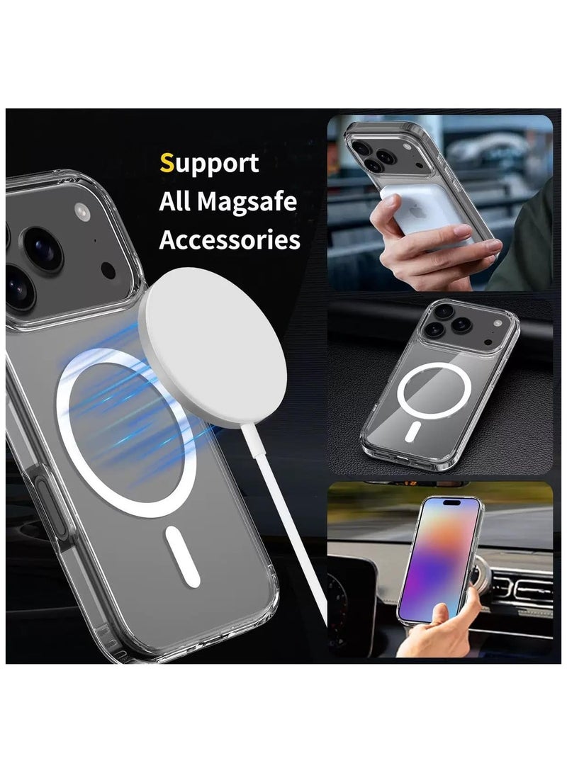 Liboer Magnetic Case for iPhone 17 Pro Max 6.86-Inch Compatible with MagSafe iPhone 17 Pro Max Cover Case Never Yellow Shockproof Built-in corner Magnet Phone Case For iPhone 17 Pro Max（Clear） - Image 2