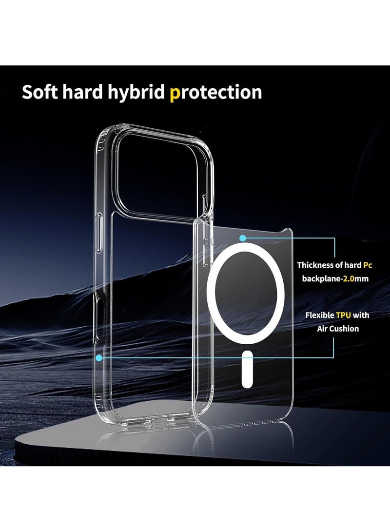 Liboer Magnetic Case for iPhone 17 Pro Max 6.86-Inch Compatible with MagSafe iPhone 17 Pro Max Cover Case Never Yellow Shockproof Built-in corner Magnet Phone Case For iPhone 17 Pro Max（Clear） - Image 5