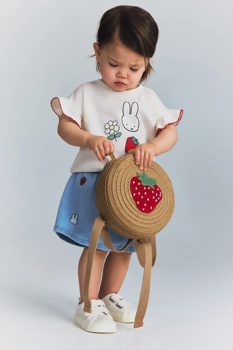 H&M Round straw backpack