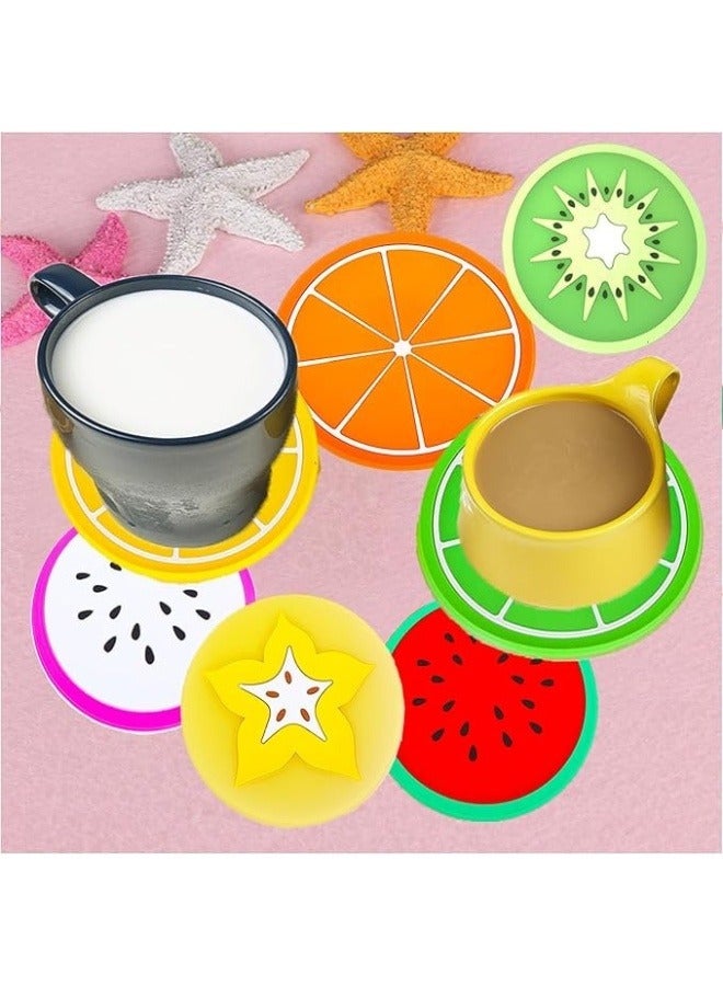 4 قطع كوستر سيليكون على شكل فاكهة مضادة للانزلاق-متعدد الألوان - Image 3