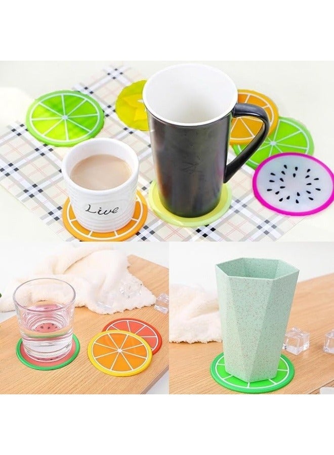 4 قطع كوستر سيليكون على شكل فاكهة مضادة للانزلاق-متعدد الألوان - Image 2
