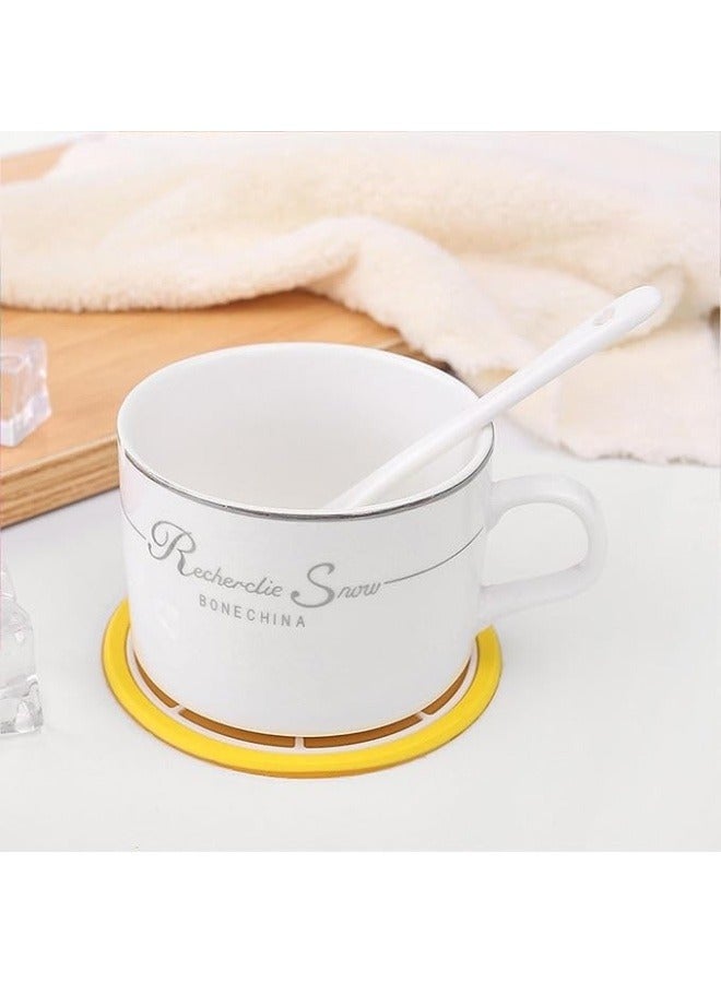 4 قطع كوستر سيليكون على شكل فاكهة مضادة للانزلاق-متعدد الألوان - Image 5