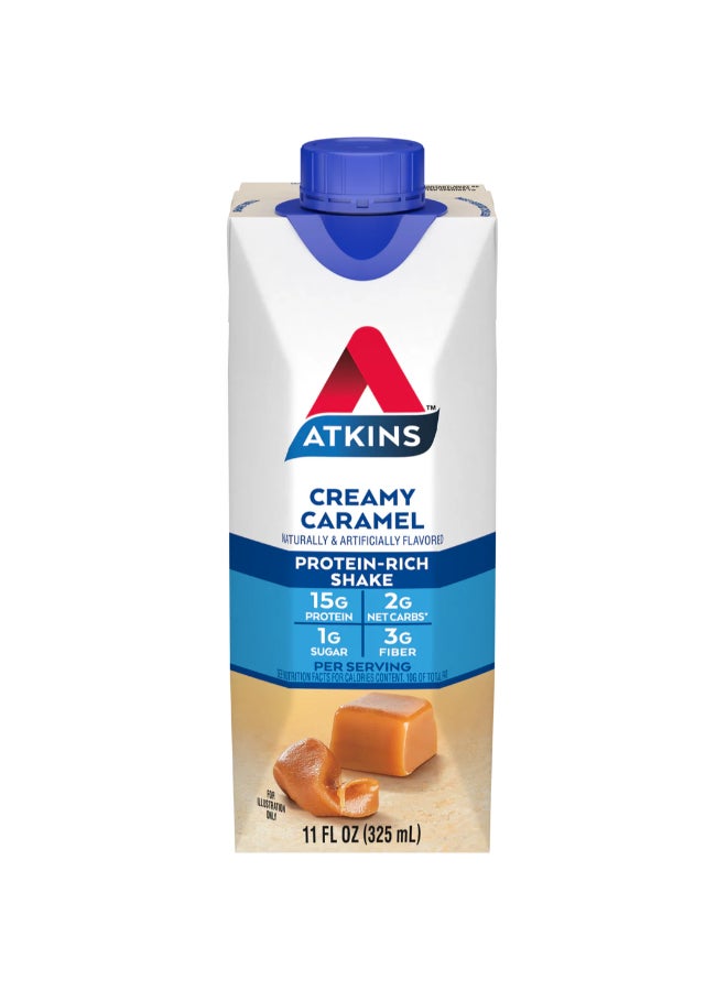 Atkins Protein-Rich Shake Creamy Caramel 4 Shakes 11 fl oz (325 ml) Each - Image 1