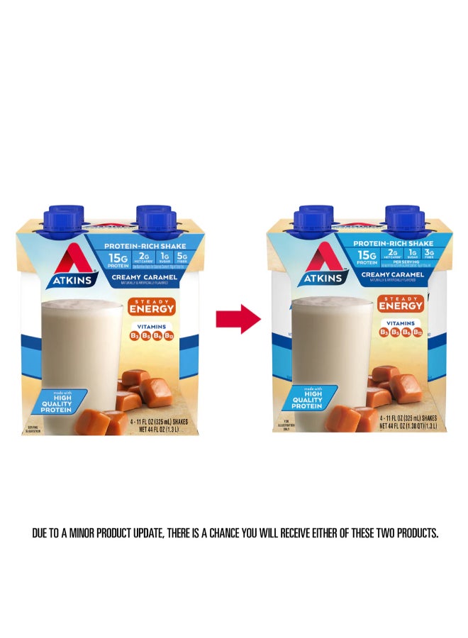 Atkins Protein-Rich Shake Creamy Caramel 4 Shakes 11 fl oz (325 ml) Each - Image 2