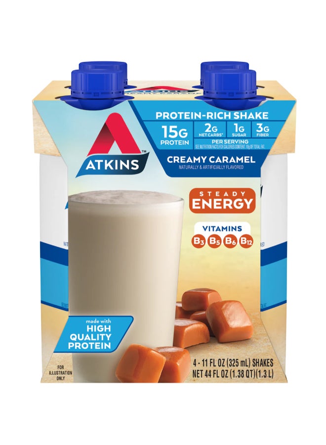 Atkins Protein-Rich Shake Creamy Caramel 4 Shakes 11 fl oz (325 ml) Each - Image 3