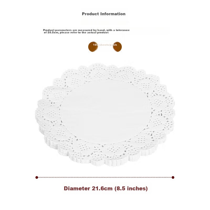 MAXCOOK المتاح ورقة امتصاص الزيت ورق الطبخ ورق الخبز ورقة الشحوم واقية ورقة الشواء ورقة الدانتيل حافة 21.6cm 100 ورقة MCPJ7033 - Image 3