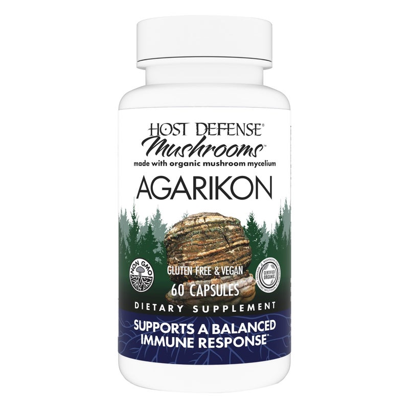 Agarikon Capsules Immune System Support Supplement Mushroom Supplement to Aid Immune Functions Cell Strength Herbal Dietary Supplement 60 Capsules 60 Servings