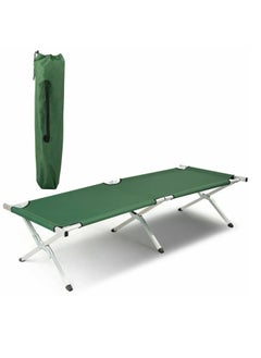 LIVVY Heavy Duty Portable Camping Cot – Sturdy Sleeping Bed Supports 330lbs, Collapsible & Foldable, Ideal for Outdoor, Travel, Office, Beach, Festivals, Home Use with Carry Bag(Green)  - Image 1