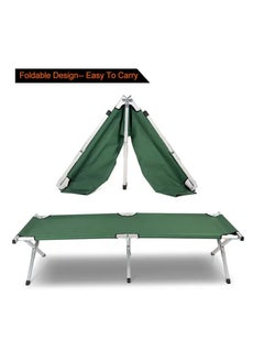 LIVVY Heavy Duty Portable Camping Cot – Sturdy Sleeping Bed Supports 330lbs, Collapsible & Foldable, Ideal for Outdoor, Travel, Office, Beach, Festivals, Home Use with Carry Bag(Green)  - Image 2