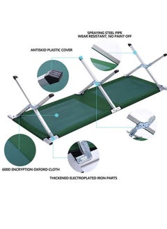 LIVVY Heavy Duty Portable Camping Cot – Sturdy Sleeping Bed Supports 330lbs, Collapsible & Foldable, Ideal for Outdoor, Travel, Office, Beach, Festivals, Home Use with Carry Bag(Green)  - Image 3