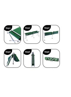 LIVVY Heavy Duty Portable Camping Cot – Sturdy Sleeping Bed Supports 330lbs, Collapsible & Foldable, Ideal for Outdoor, Travel, Office, Beach, Festivals, Home Use with Carry Bag(Green)  - Image 4