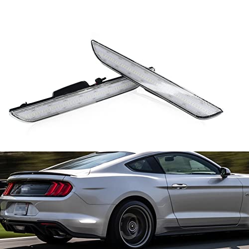 Tonsya For 2015 2016 2017 2018 2019 2020 2021 2022 2023 Ford Mustang Rear Bumper Side Marker lights Clear lens White Led Lamp - Image 5