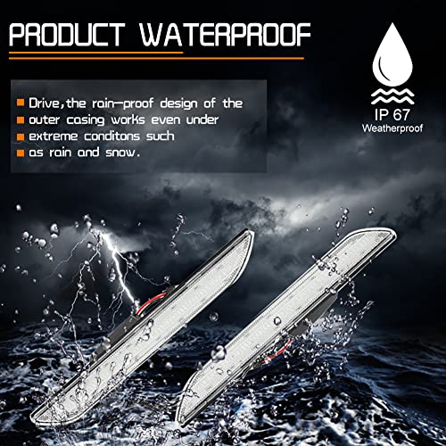 Tonsya For 2015 2016 2017 2018 2019 2020 2021 2022 2023 Ford Mustang Rear Bumper Side Marker lights Clear lens White Led Lamp - Image 4
