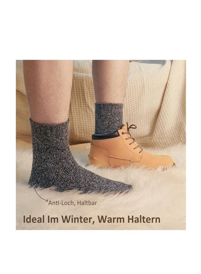 Bukela 5 Pairs Men's Thermal Socks 60% Wool Cotton Socks Warm Winter Socks Breathable Hiking Socks for Women - Image 4