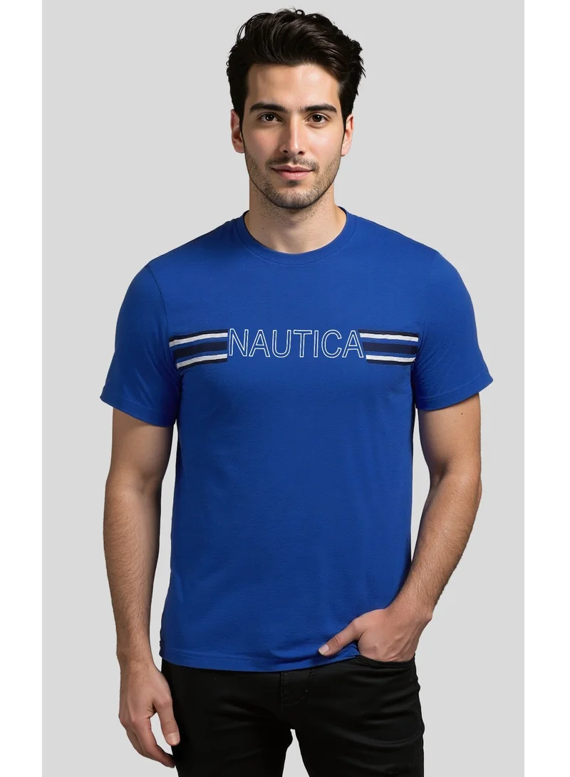 نوتيكا تيشيرت قطن بريميوم بقصة عادية وياقة دائرية وشعار