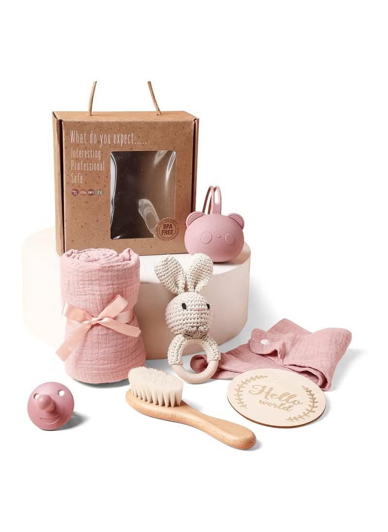 XiuWoo Baby Gift Set for Newborn New Baby Gift Set, Newborn Baby Essentials Baby Bath Set with Baby Blanket, New Born Baby Girls & Baby Boy Gifts  - Image 1
