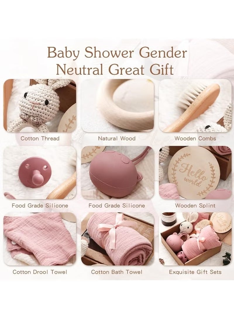 Baby Gift Set for Newborn New Baby Gift Set, Newborn Baby Essentials Baby Bath Set with Baby Blanket, New Born Baby Girls & Baby Boy Gifts