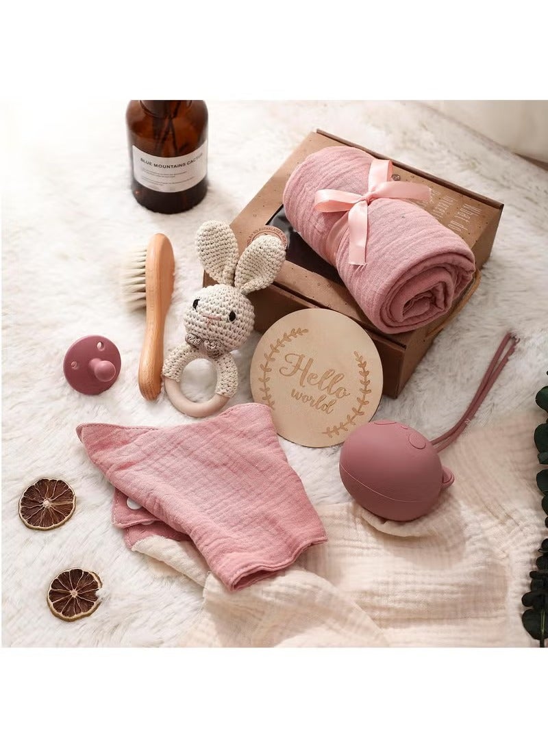 Baby Gift Set for Newborn New Baby Gift Set, Newborn Baby Essentials Baby Bath Set with Baby Blanket, New Born Baby Girls & Baby Boy Gifts