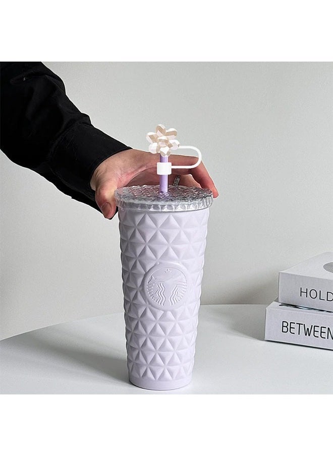 ZVEV 5PCS Straw Cover Cap for Stanley Cup Compatible with 30 and 40 Oz Tumbler Handles 10mm 0.4in With Decorated keychain Dust Proof Reusable Straw Tips Lids - Image 4