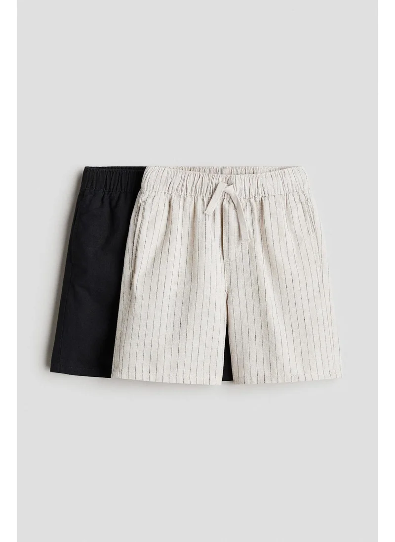 اتش اند ام 2-pack linen-blend shorts