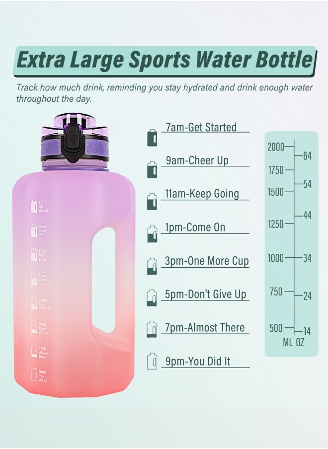 GIFUBOWA - Sports Water Bottle 2.2L BPA Free Leak Proof Big Drinking Jug for Camping Workouts - Image 1