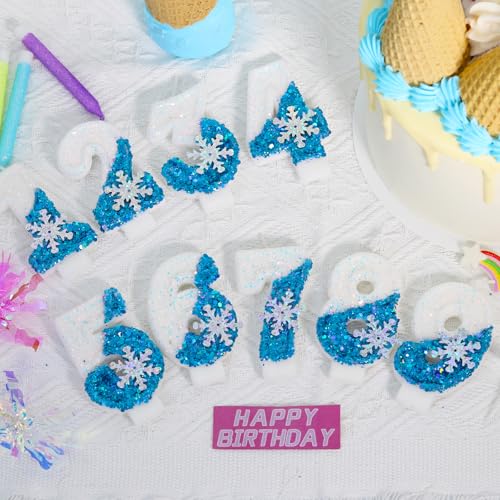 ElekFX Frozen Themed Birthday Candles, 3rd Birthday Candle for Party Supplies, 2.76 inch Cake Topper Decorations (Number 3) - Image 3