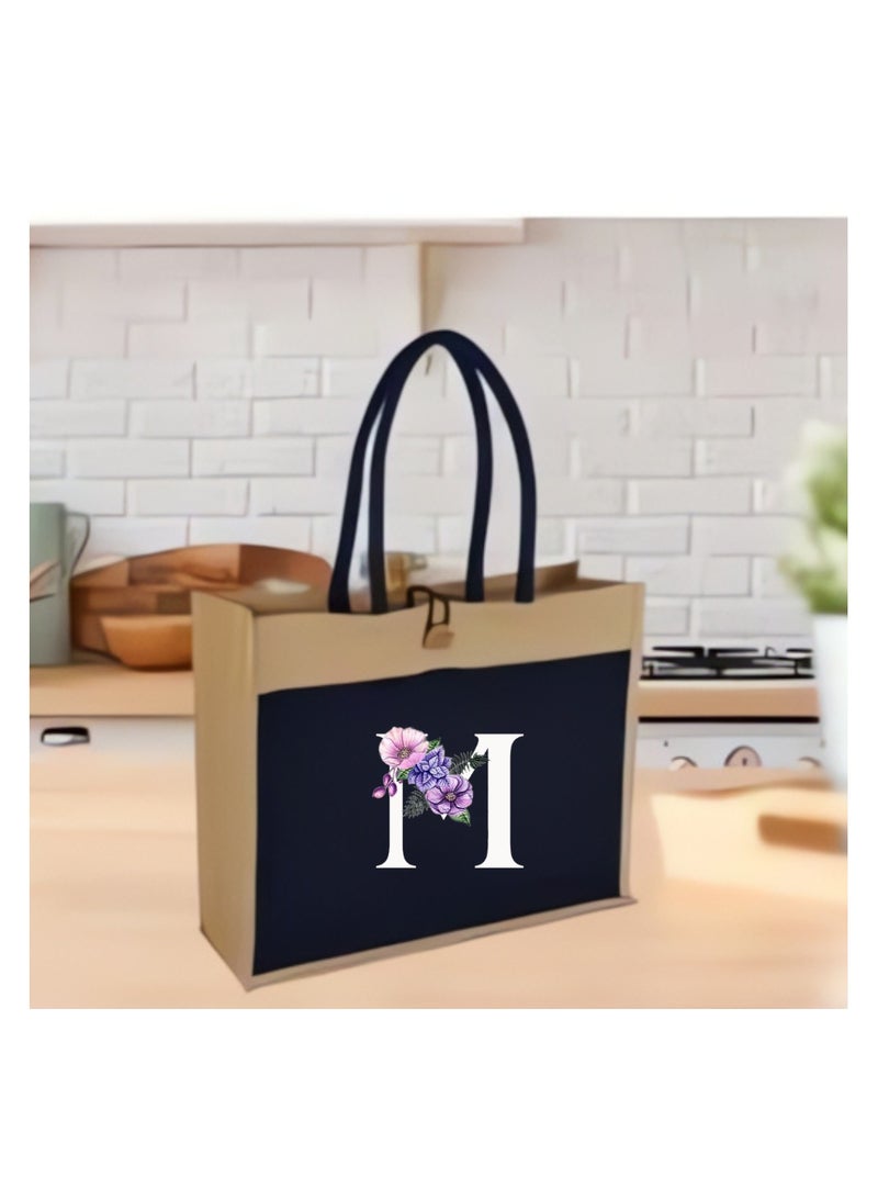 PRINTSHOP4ME Jute Bag Initial Letter Printed Design–Reusable,Durable Tote Bag For Gifting Or Everyday Use|Used For Festive Celebrations&Gifts For Special Person - Image 5