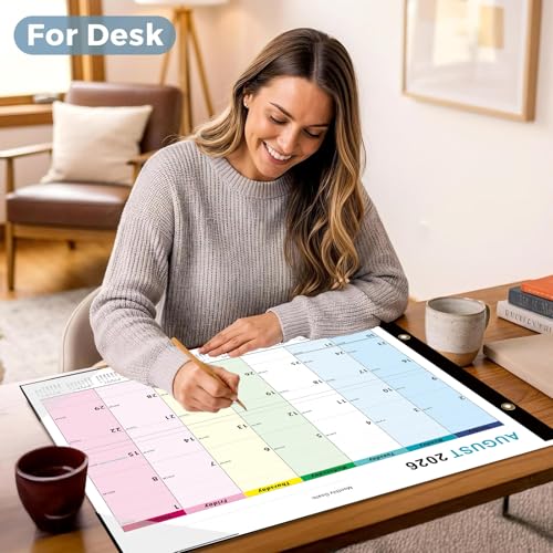 Dayvorax 2026-2027 Desk Calendar - 22" x 17", 18 Month Calendar Jul 2026 - Dec 2027, Large Monthly Desktop Calendar with Daily Blocks, Thick Paper, Corner Protectors - Colorful (3 Stickers Included) - Image 2