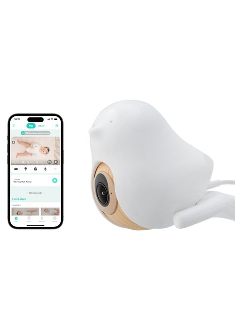 CuboAi Smart Baby Monitor 3 with Floor Stand, 2.5K QHD Night Vision WiFi Camera, 2-Way Audio, Temperature & Humidity Sensor, Lullabies, Sleep Safety Alerts for Covered Face, App Control