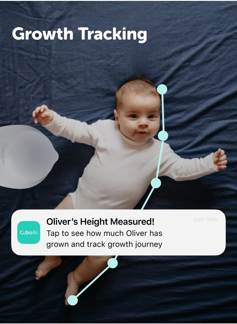 CuboAi Smart Baby Monitor 3 with Floor Stand, 2.5K QHD Night Vision WiFi Camera, 2-Way Audio, Temperature & Humidity Sensor, Lullabies, Sleep Safety Alerts for Covered Face, App Control