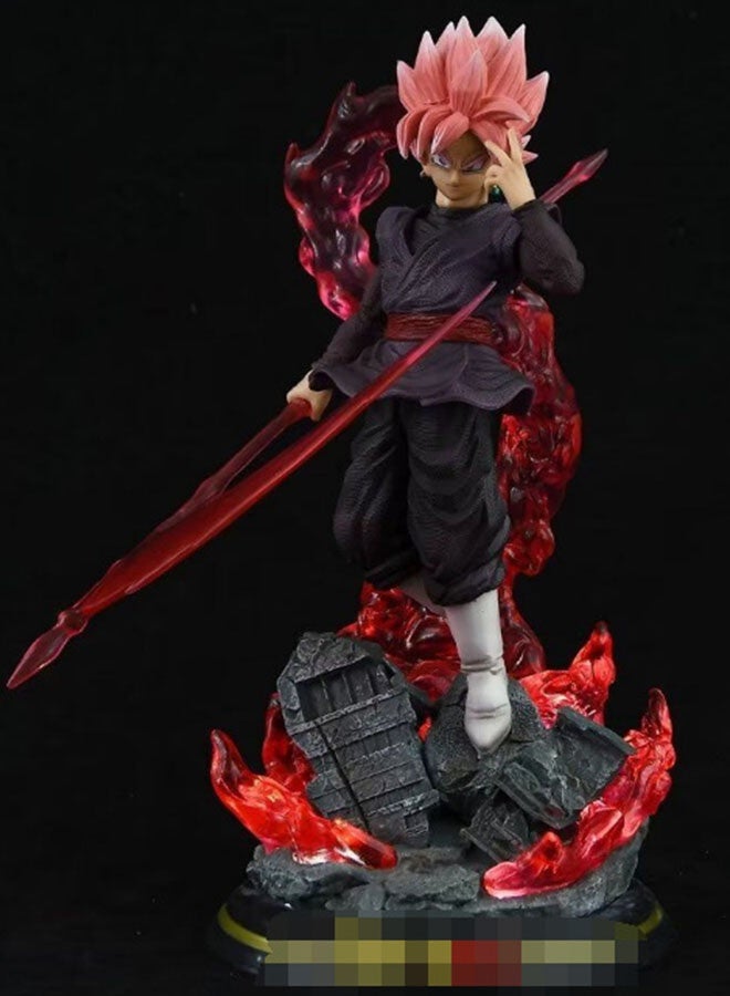 Halamodo Dragon Ball Super Saiyan Kakarot Rose Pink Goku Figure, Perfect Birthday Gift and Captivating Desktop Decoration - Image 1