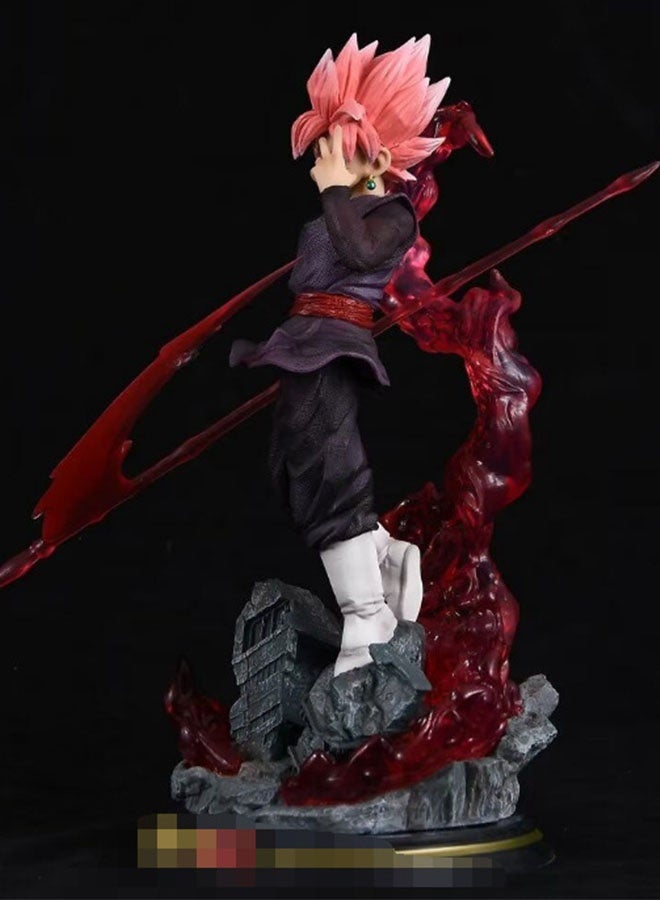 Halamodo Dragon Ball Super Saiyan Kakarot Rose Pink Goku Figure, Perfect Birthday Gift and Captivating Desktop Decoration - Image 3