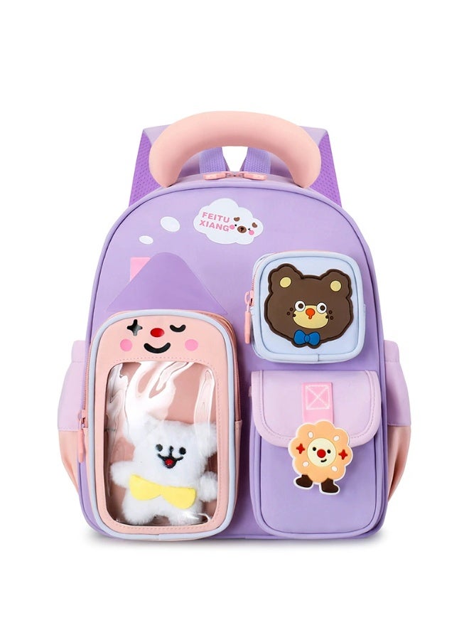 Kids Backpack Bear Design 3-6 Years, Large Capacity Waterproof Lightweight Spine-Protective School Bag - Image 1