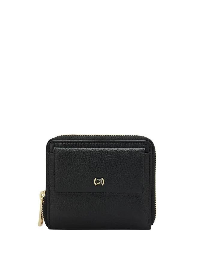 Genuine Leather Black Ladies Wallet
