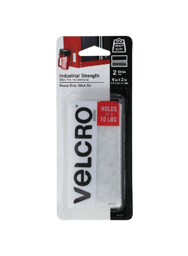 Velcro Industrial Strength Heavy Duty Stick On Hook and Loop Fastener White 2 x 4 Inch 90200 