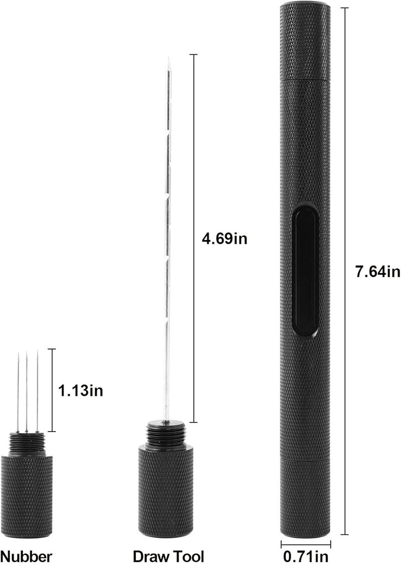 AILE Cigar Punch Enhancer Tool & Nubber,Cigar Draw Cigar Poker for Piercing, Portable Cigar Accessory, More Enjorable(Black) - Image 2