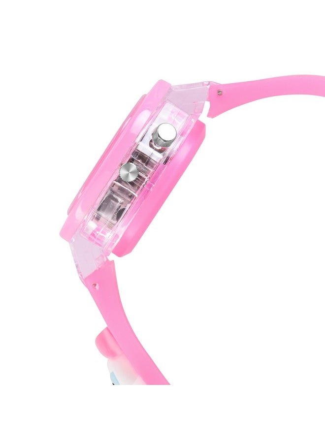 Shocknshop Shocknshop Nylon 3D Cartoon Analouge With 7 Color Glowing Disco Light Unisex Analogue Watch For Kids Girls And Boys (Pink Dial Duck), Pink Band  - Image 3