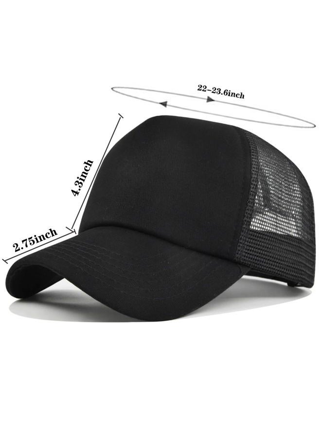 Tergy 2/5/6 Packs Vintage Washed Plain Baseball Cap Distressed Dad Golf Hat for Men Women, 5 Black, One size - Image 2