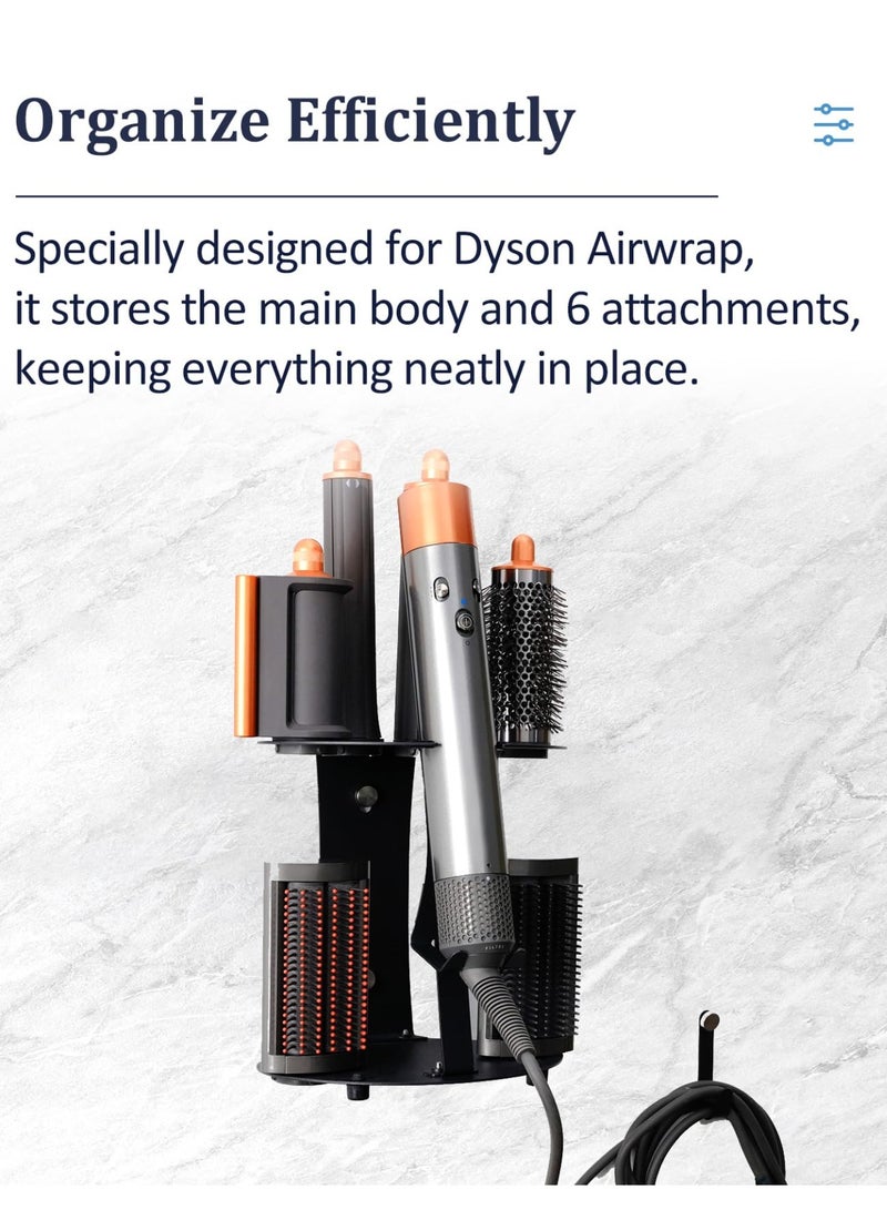 SHENGHUI Airwrap Storage Holder Attachments Compatible with Dyson Airwrap Organizer Wall Mounted Stand, Curling Iron Hair Wrap Rack on Desktop Accessories for Home/Bathroom - Image 2